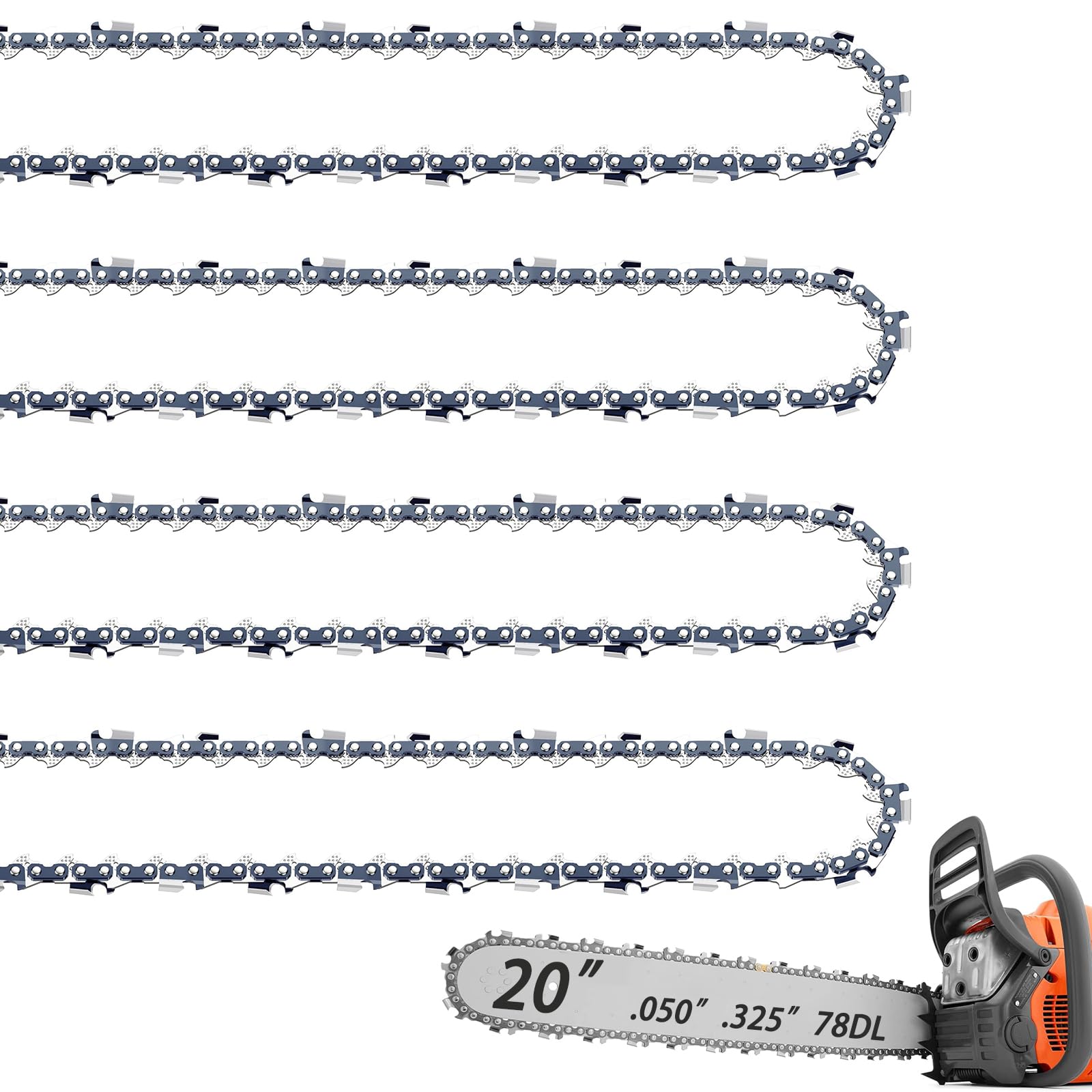 Fifchall 20 inch chainsaw chain pack front view