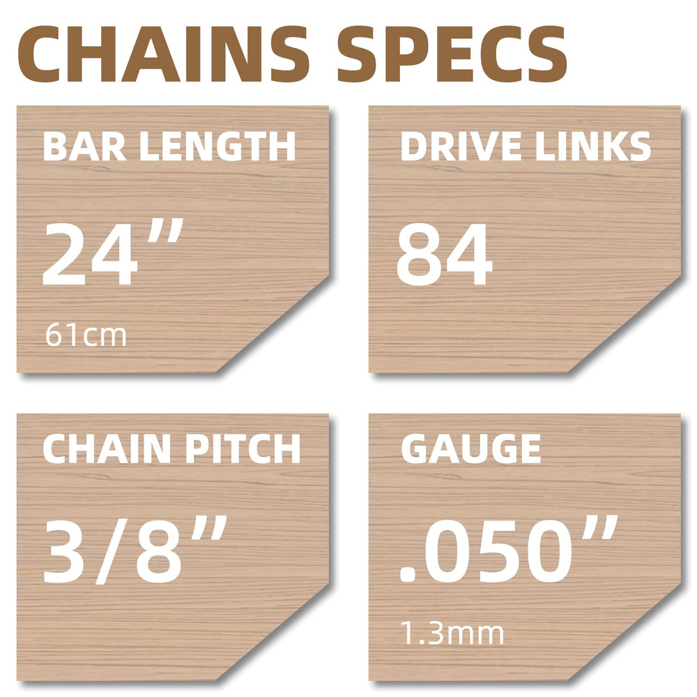 Fifchall 24 inch chainsaw chain side view