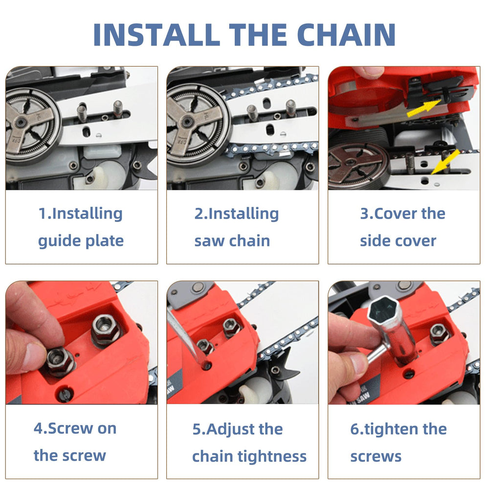 Fifchall chainsaw chain pack with four chains visible