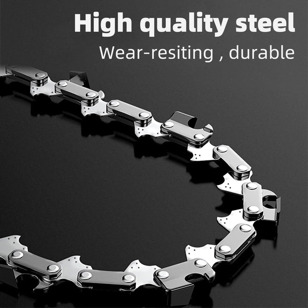 Fifchall chainsaw chains on a saw guide
