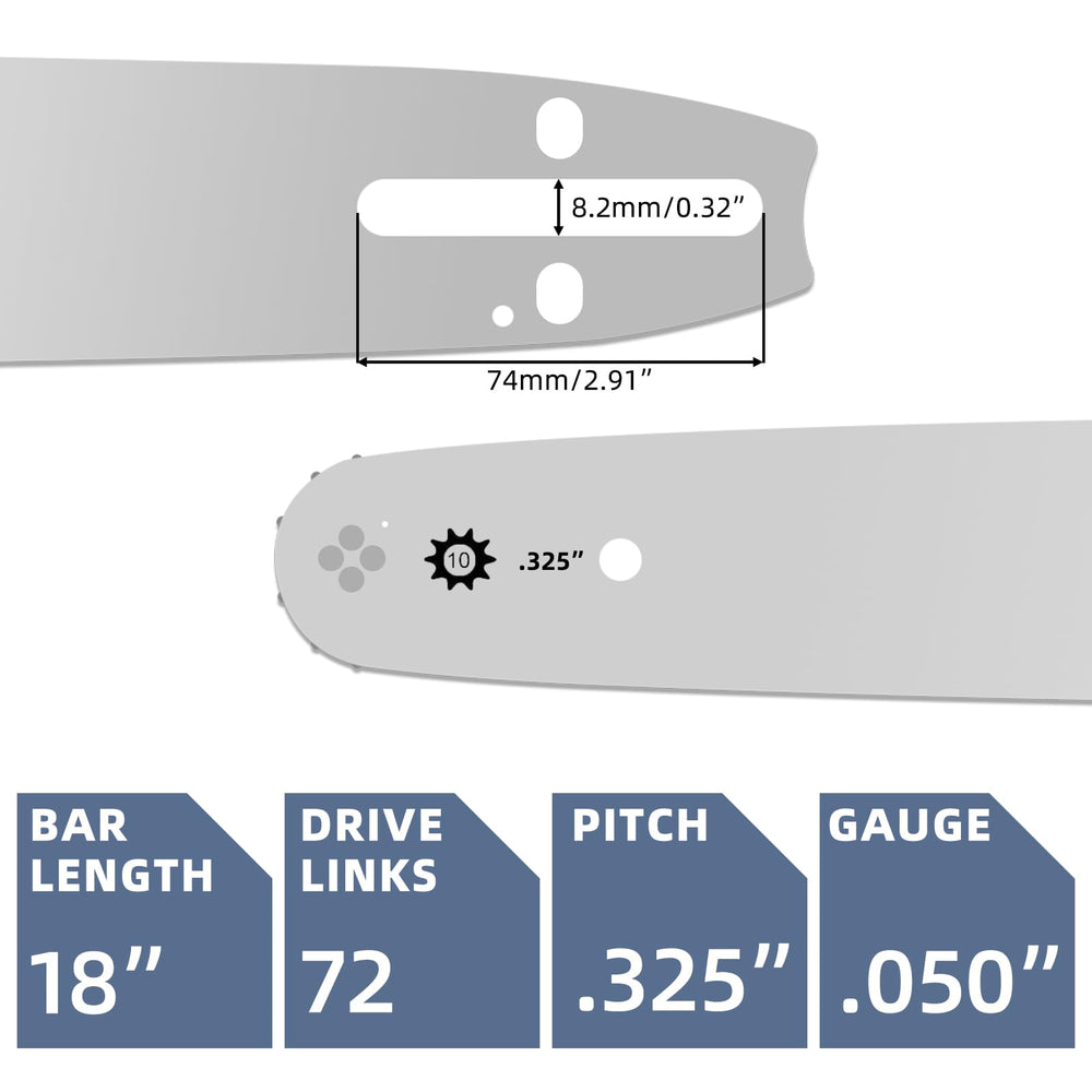 Fifchall M72 chain close-up with specifications