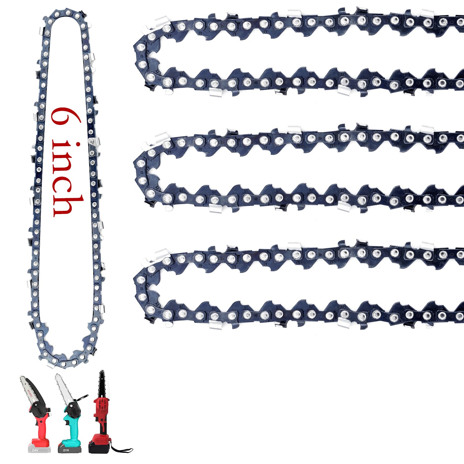 Fifchall Mini Chainsaw Chain Replacement 4-pack with packaging