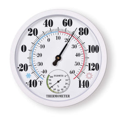 FILL AWAY Indoor Outdoor Thermometer 10-inch white front view