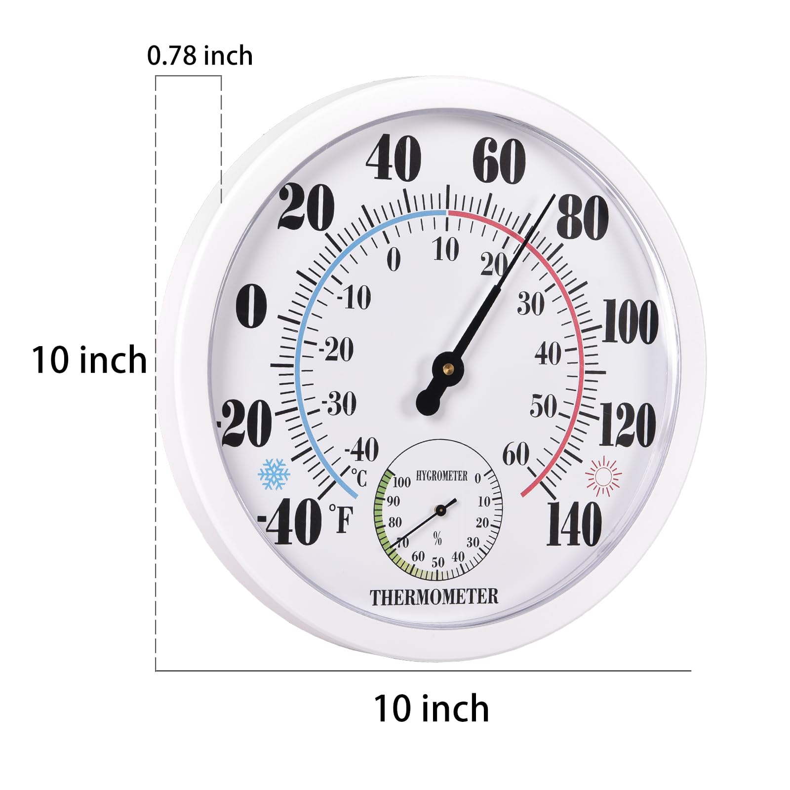 FILL AWAY Thermometer displayed indoors on a wall