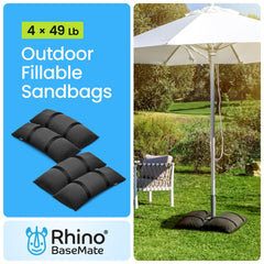 Fillable sandbags for patio stands by Rhino BaseMate