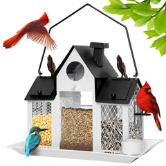 FIMOFIDRE Solar Bird Feeders House front view, white