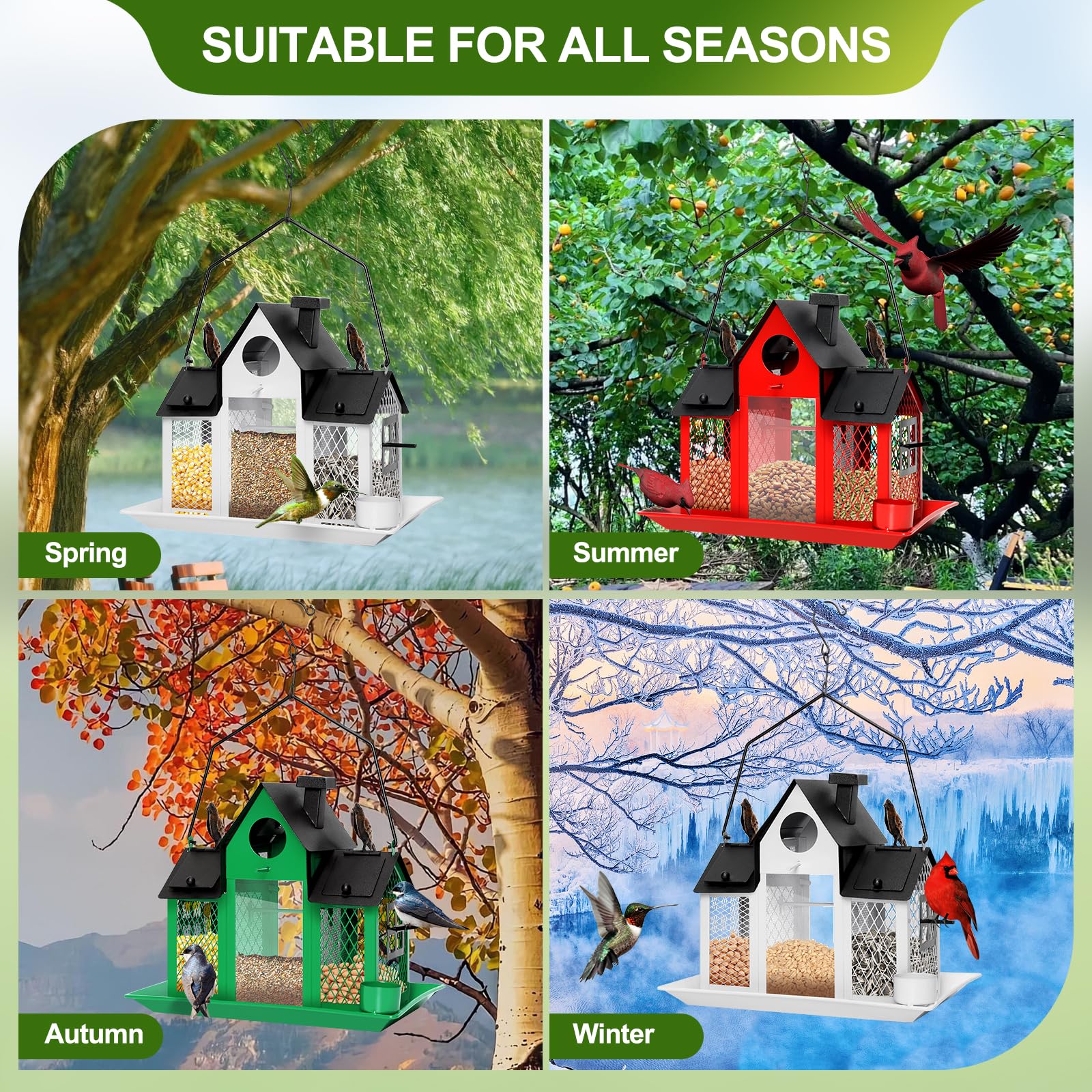 FIMOFIDRE Solar Bird Feeders House showing ant moat