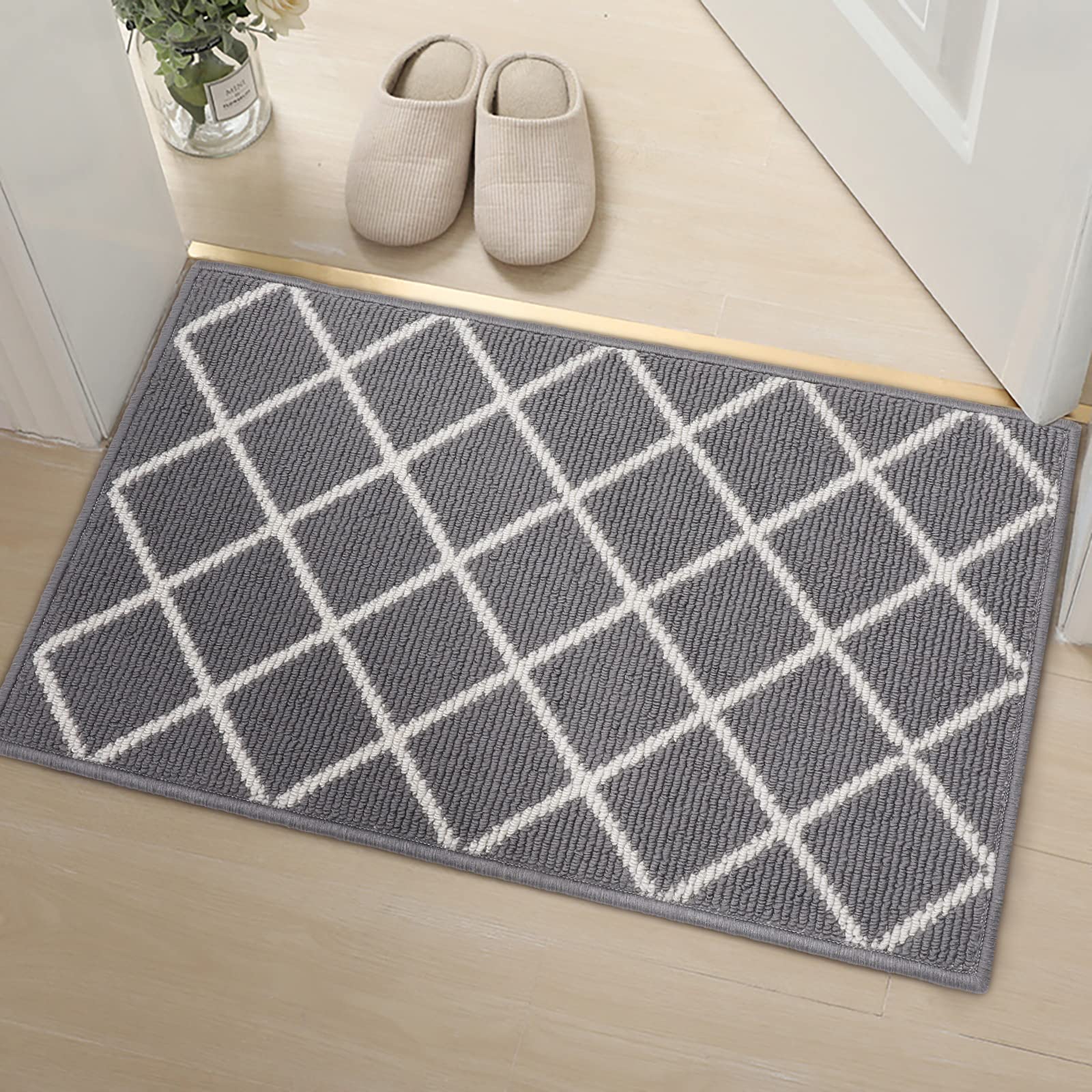 Finchitty Indoor Door Mat folded with care instructions