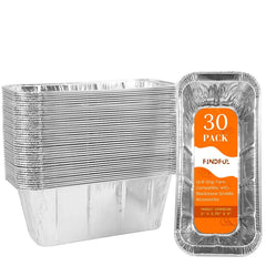 Findful 30-Pack Drip Pan Liners for Blackstone Griddle, silver color