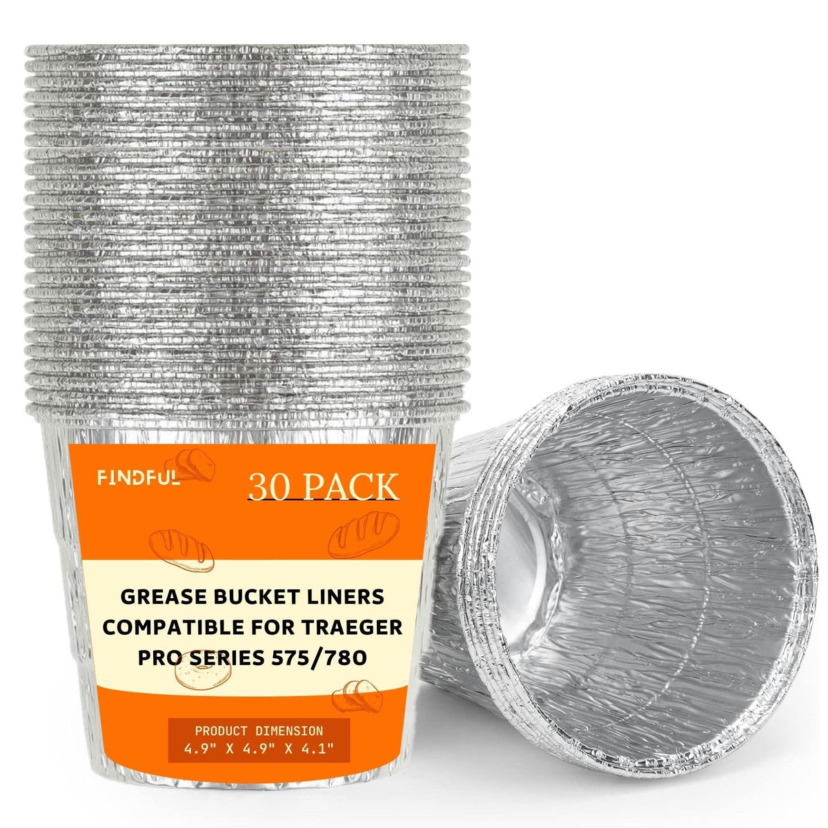 Findful 30 Pack Grease Bucket Liner front view