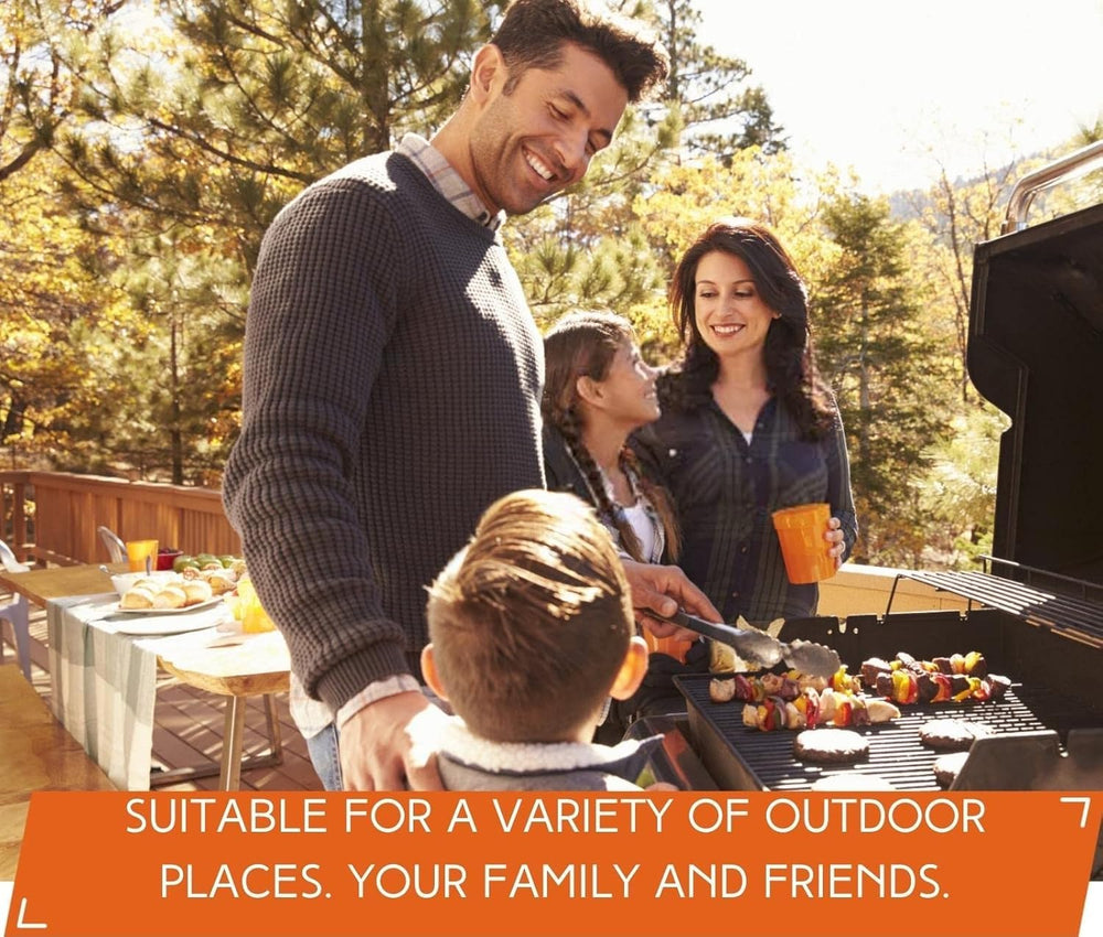 Findful aluminum drip pans on a picnic table with food