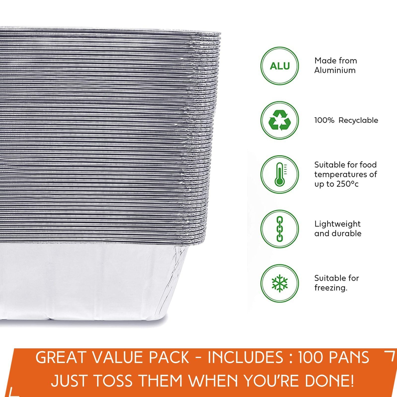 Findful drip pans in packaging, 100-pack for outdoor cooking