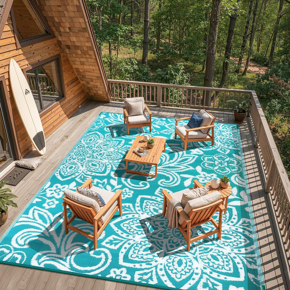 Findosom Outdoor Rug at a picnic setup