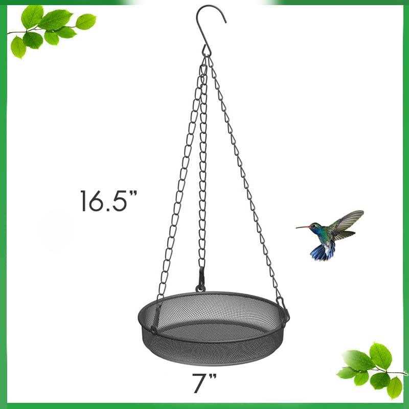 Fine mesh tray of Trieez Hanging Bird Feeder filled with seeds