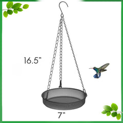 Fine mesh tray of Trieez Hanging Bird Feeder filled with seeds