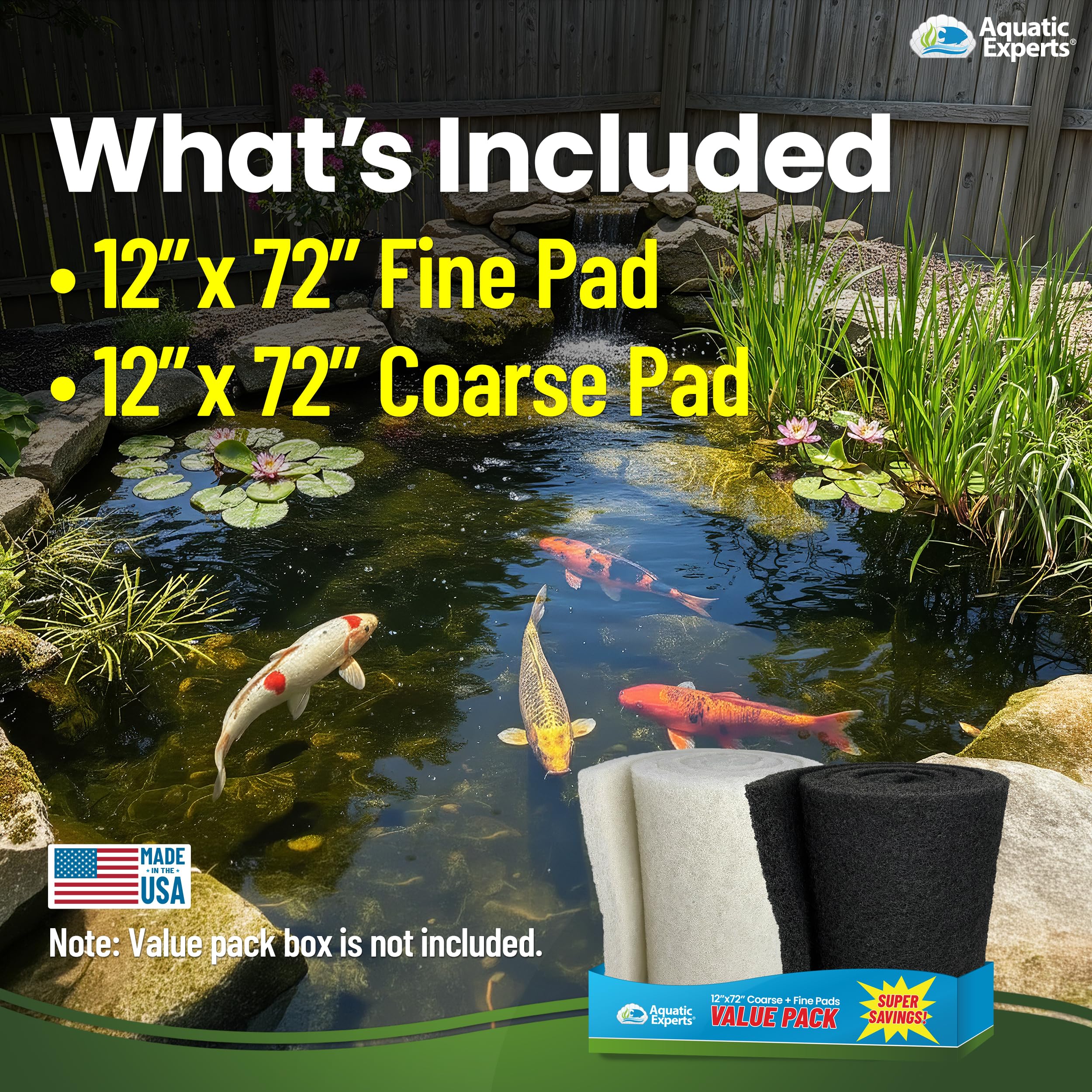 Fine Pad from Aquatic Experts measuring 12x72 inches