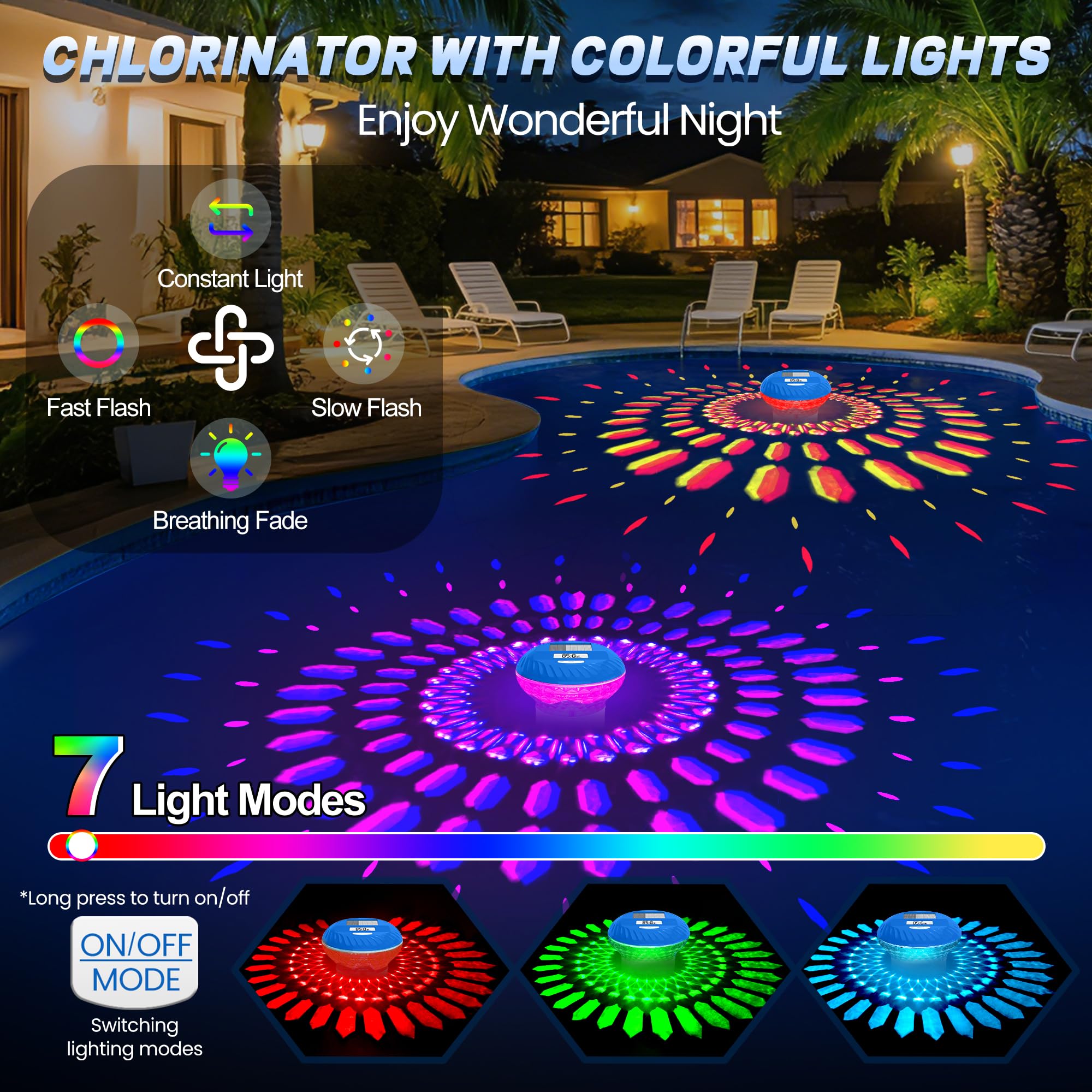 FineBud Chlorine Floater floating on water surface
