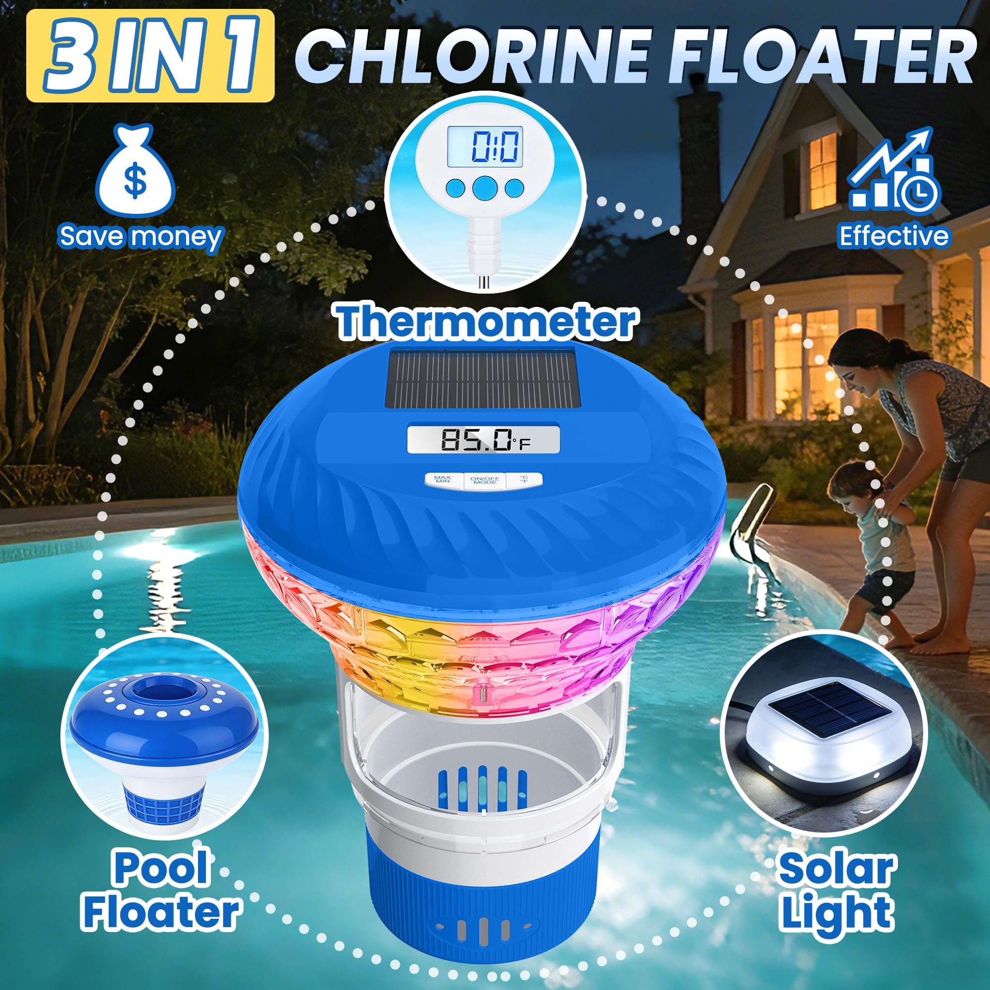 FineBud Chlorine Floater packaging with product details