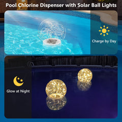 FineBud Pool Chlorine Floater showing the top and tablet slot