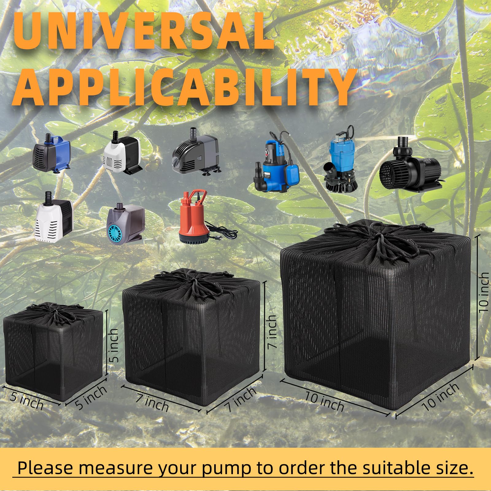 Fineday Pond Filter 7 inch black bag in use