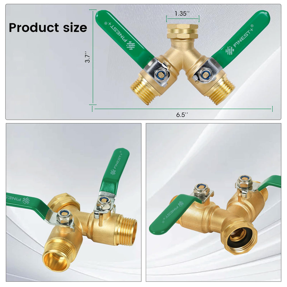 FINEST+ Brass Garden Hose Splitter 2 Way packaging