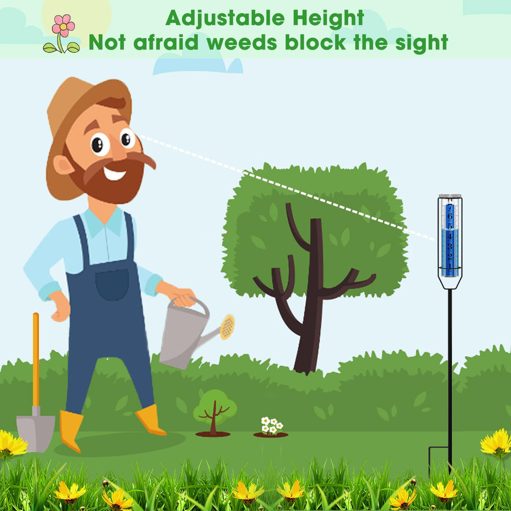 FINEST+ Rain Gauge with metal holder in outdoor environment