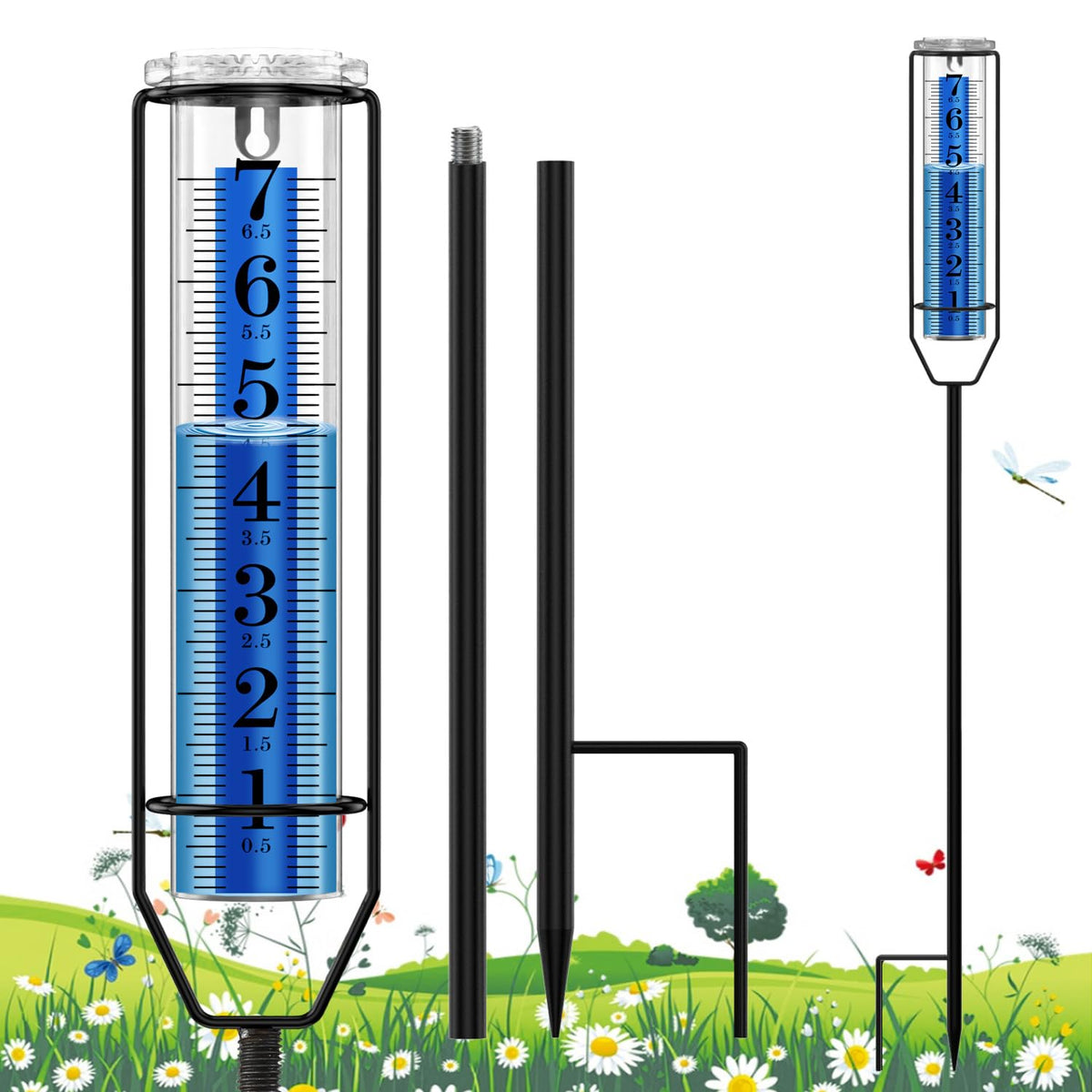 FINEST+ Upgraded Rain Gauge front view with large clear numbers