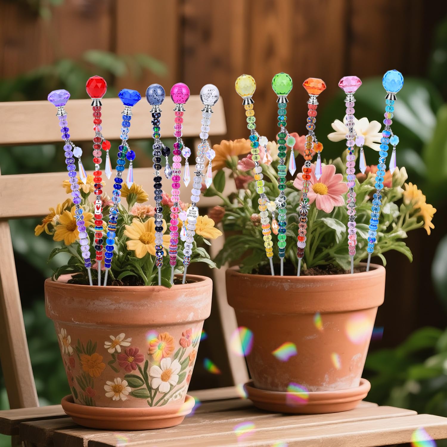 Finished AIPRIDY fairy wand garden stake in outdoor setting