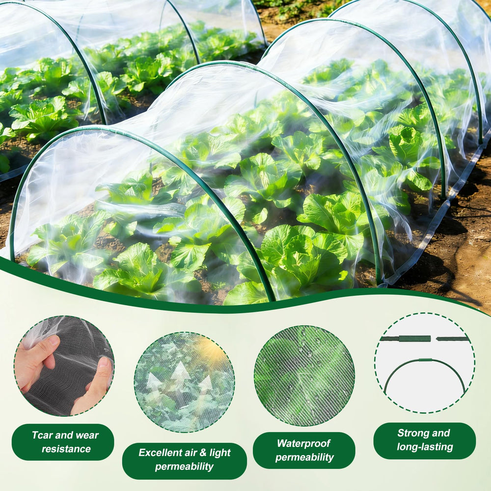 Fippy garden hoops set up in a garden bed