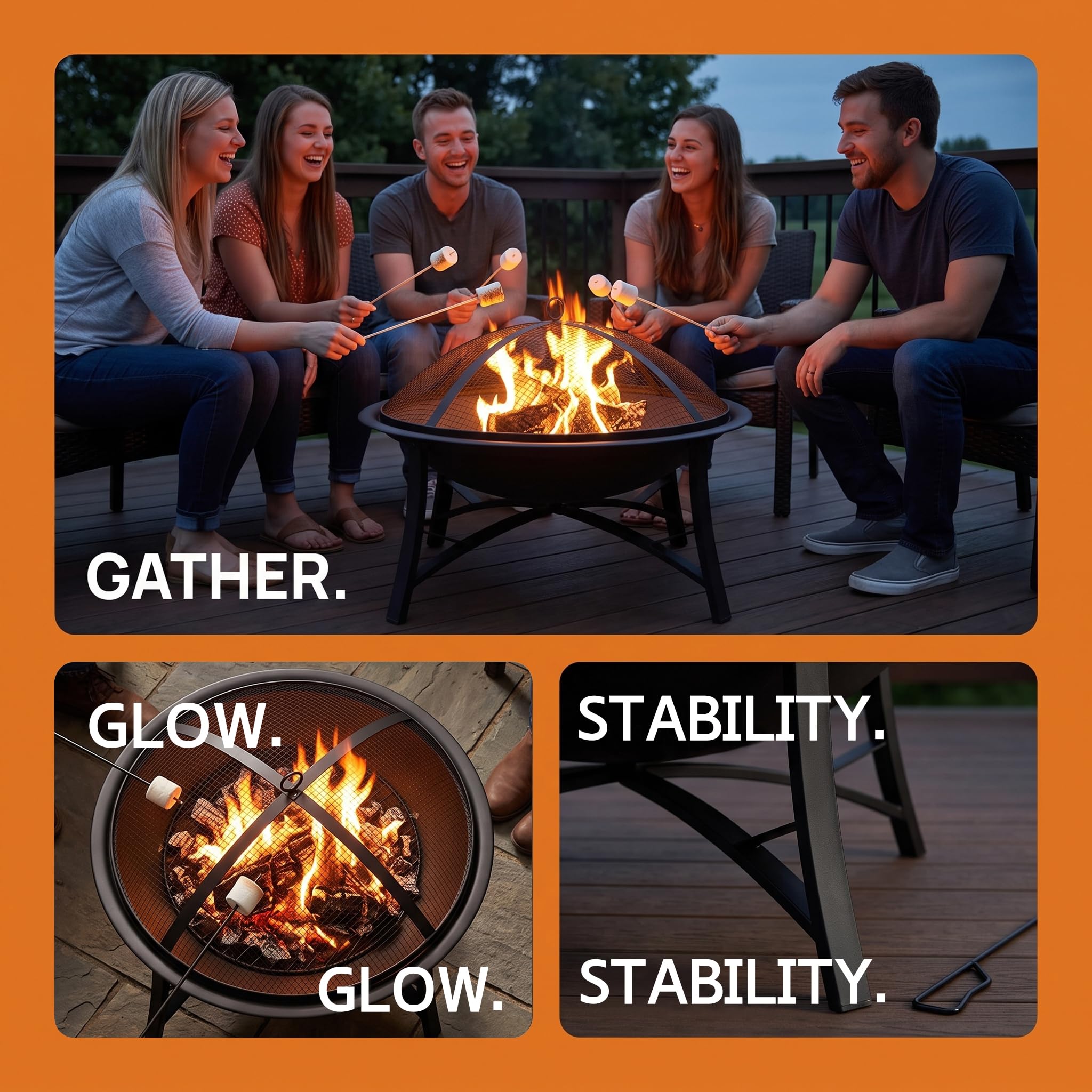 Fire Beauty outdoor fire pit in use on a patio