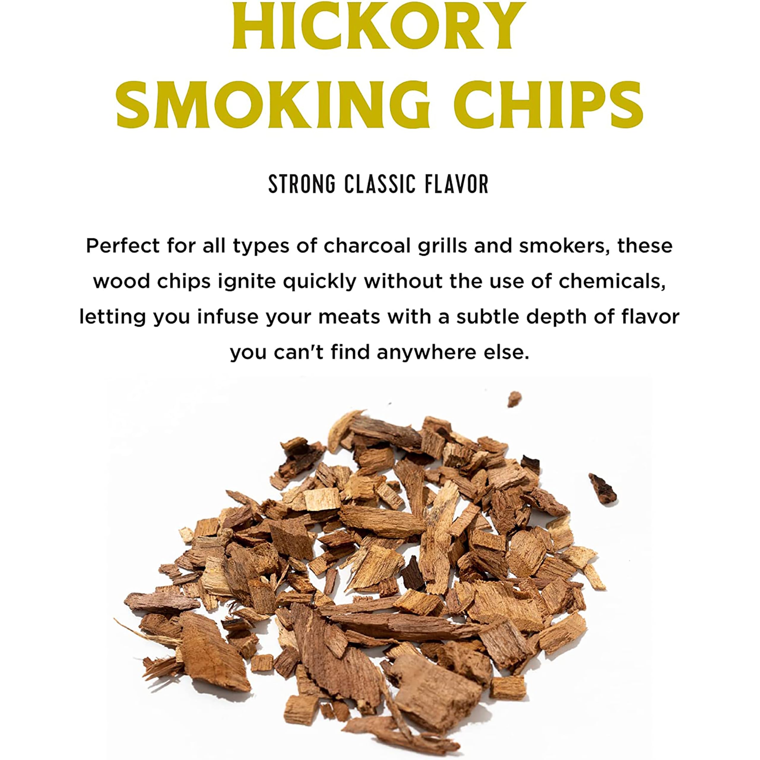Fire & Flavor Hickory Smoking Wood Chips packaging