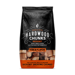 Fire & Flavor Hickory Wood Chunks front view in packaging