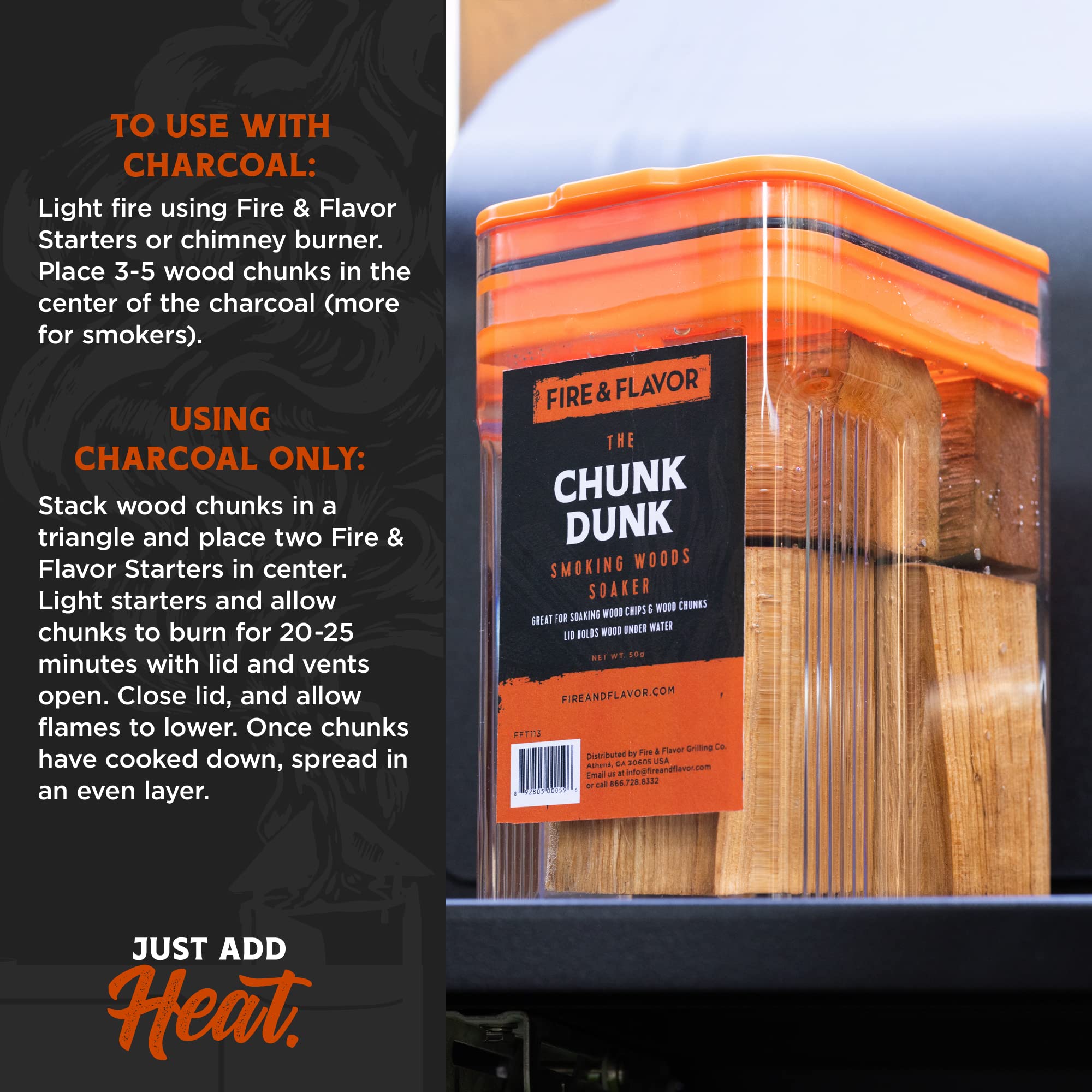 Fire & Flavor Hickory Wood Chunks on charcoal grill