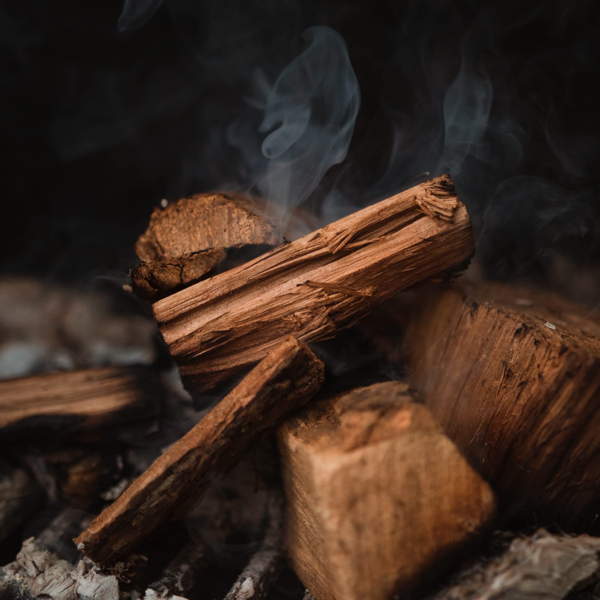 Fire & Flavor Hickory Wood Chunks scattered for display
