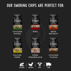 Fire & Flavor wood chips on charcoal grill