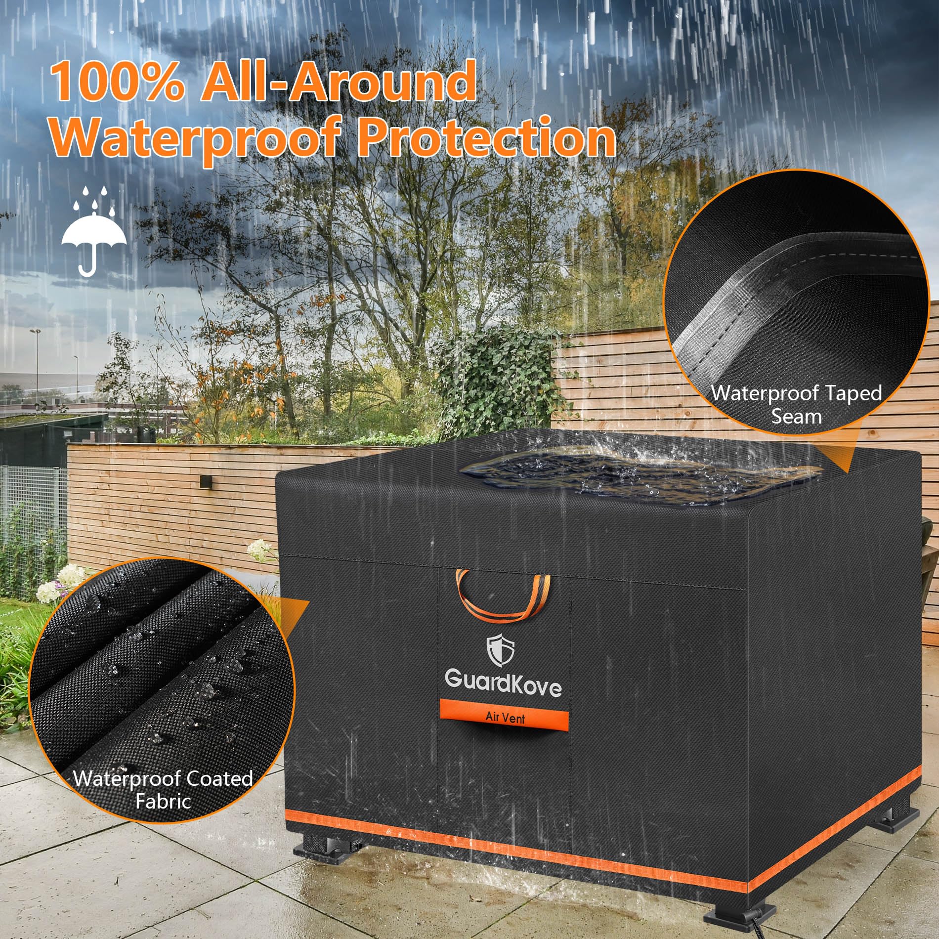 Fire pit under GuardKove cover during rain