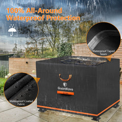Fire pit under GuardKove cover during rain