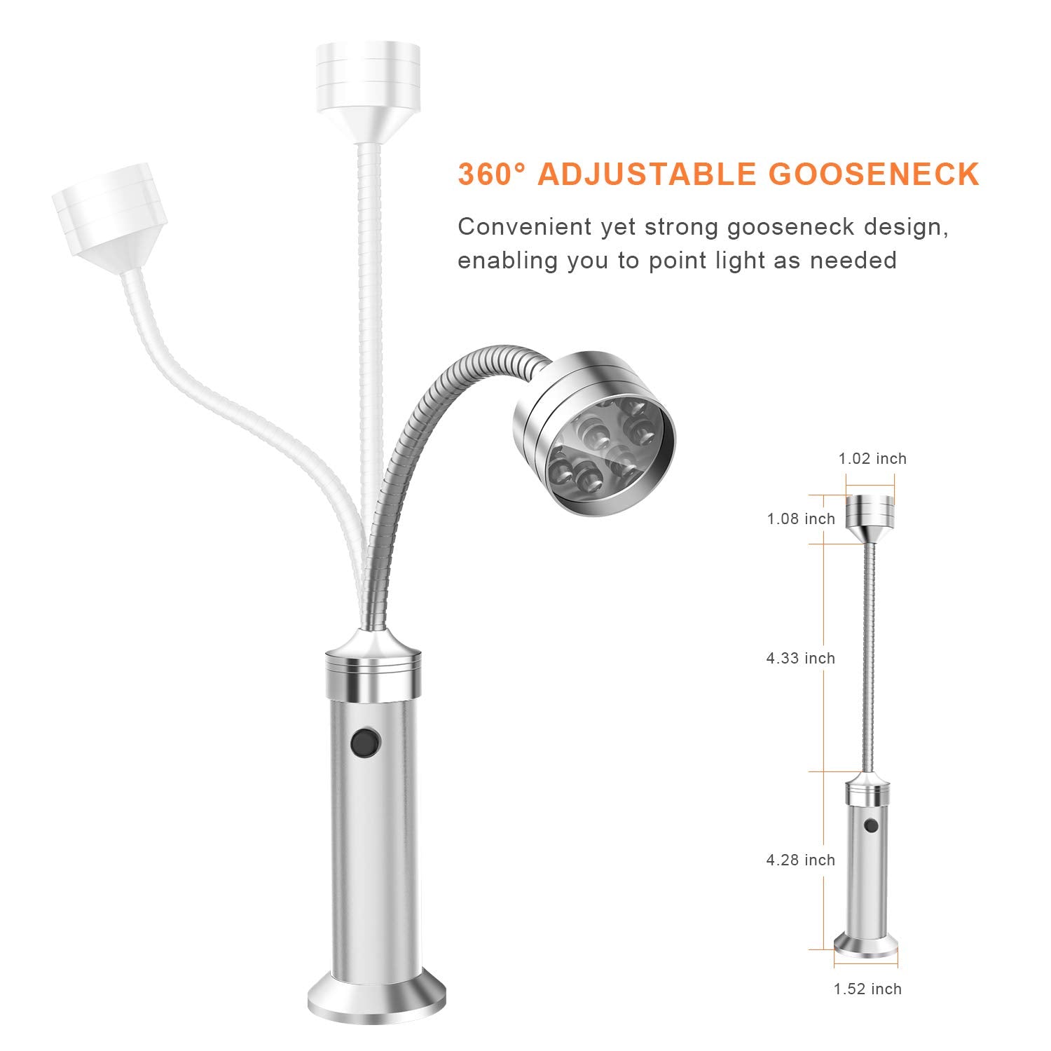 FIREOR BBQ grill light showing 9 high-density LEDs