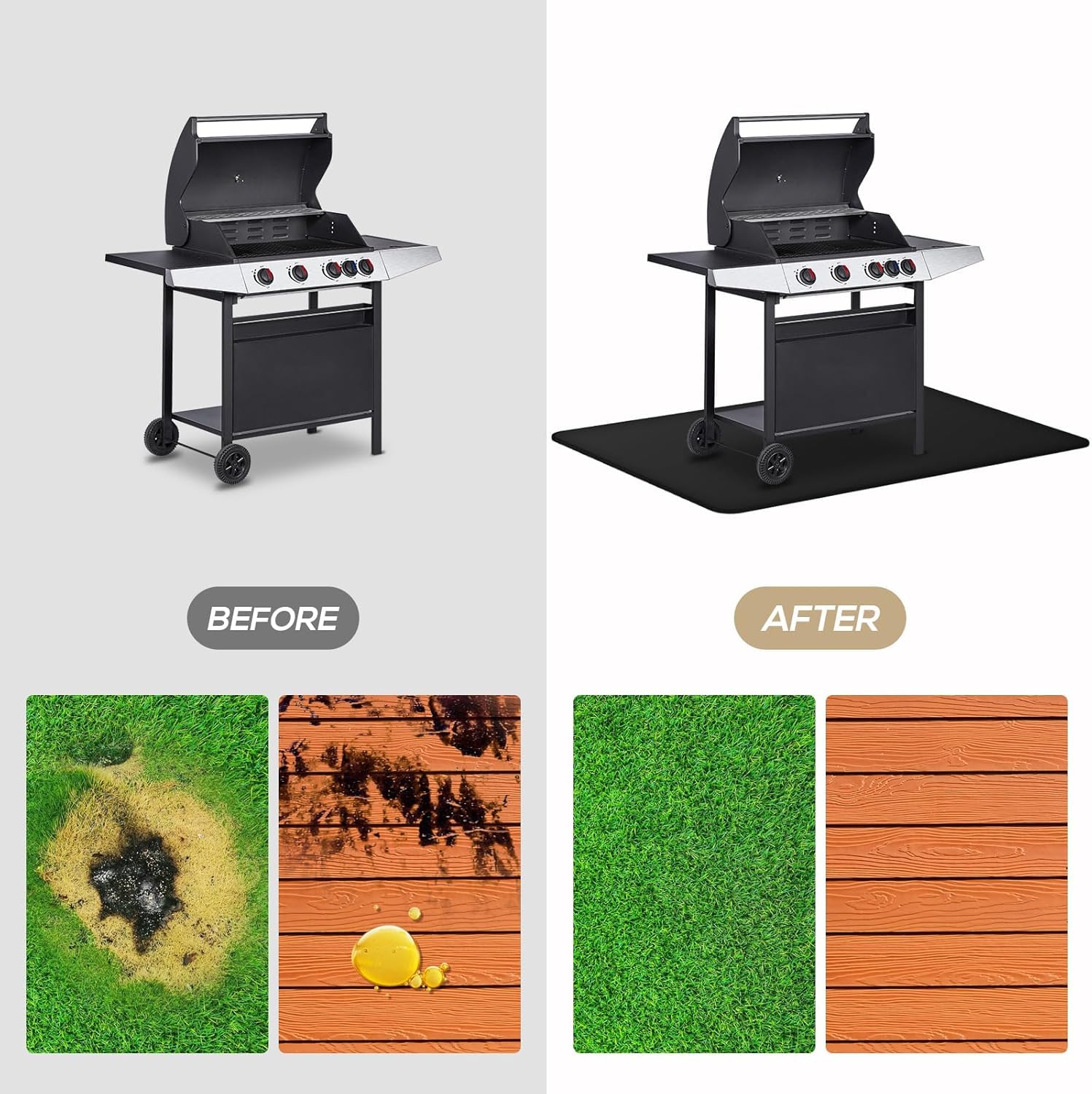 FIREWESS Grill Mat rolled up for storage