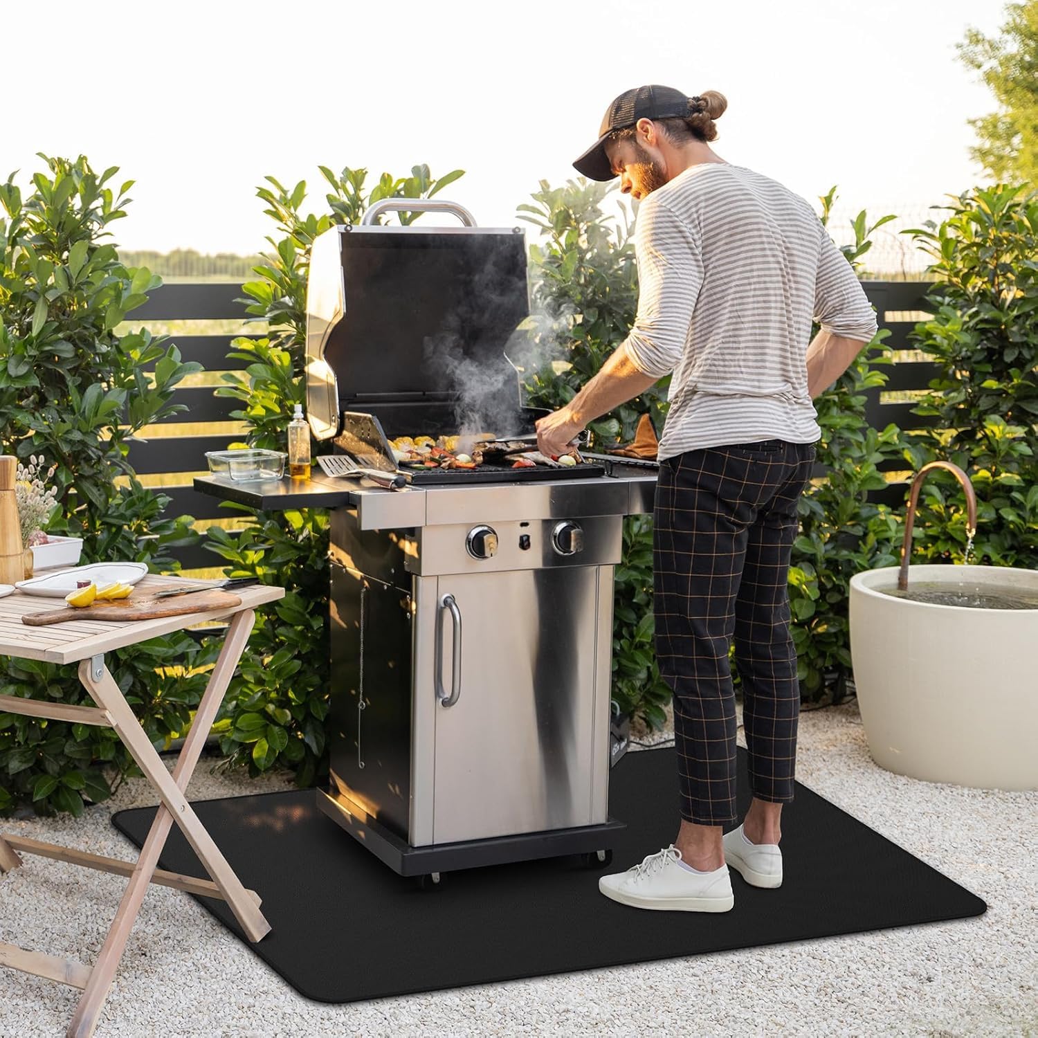 FIREWESS Grill Mat showing double-sided silicone coating