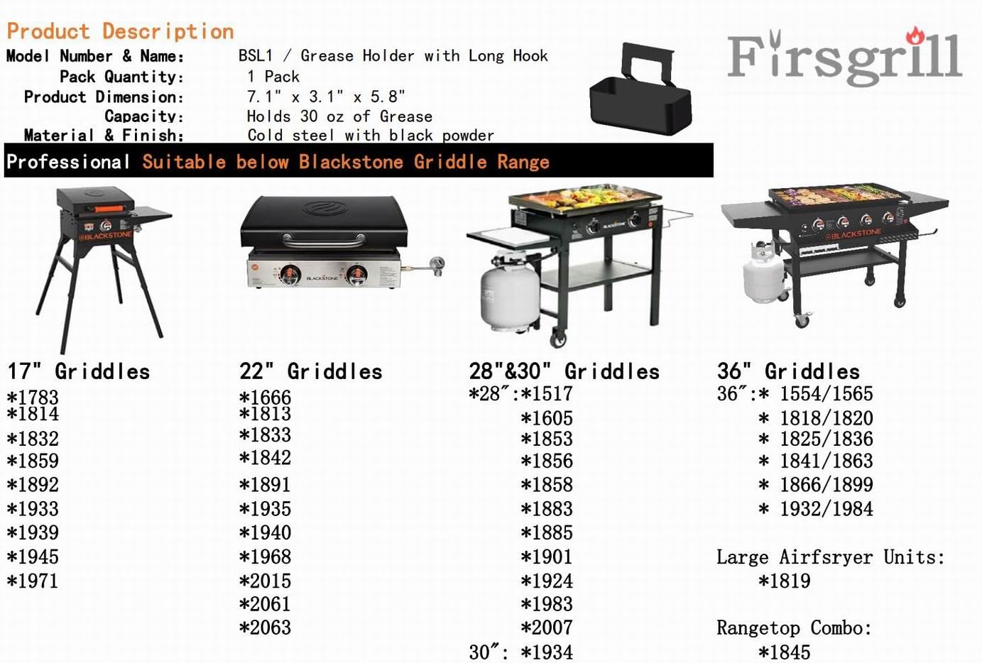 Firsgrill black metal holder with aluminum foil tray inserted