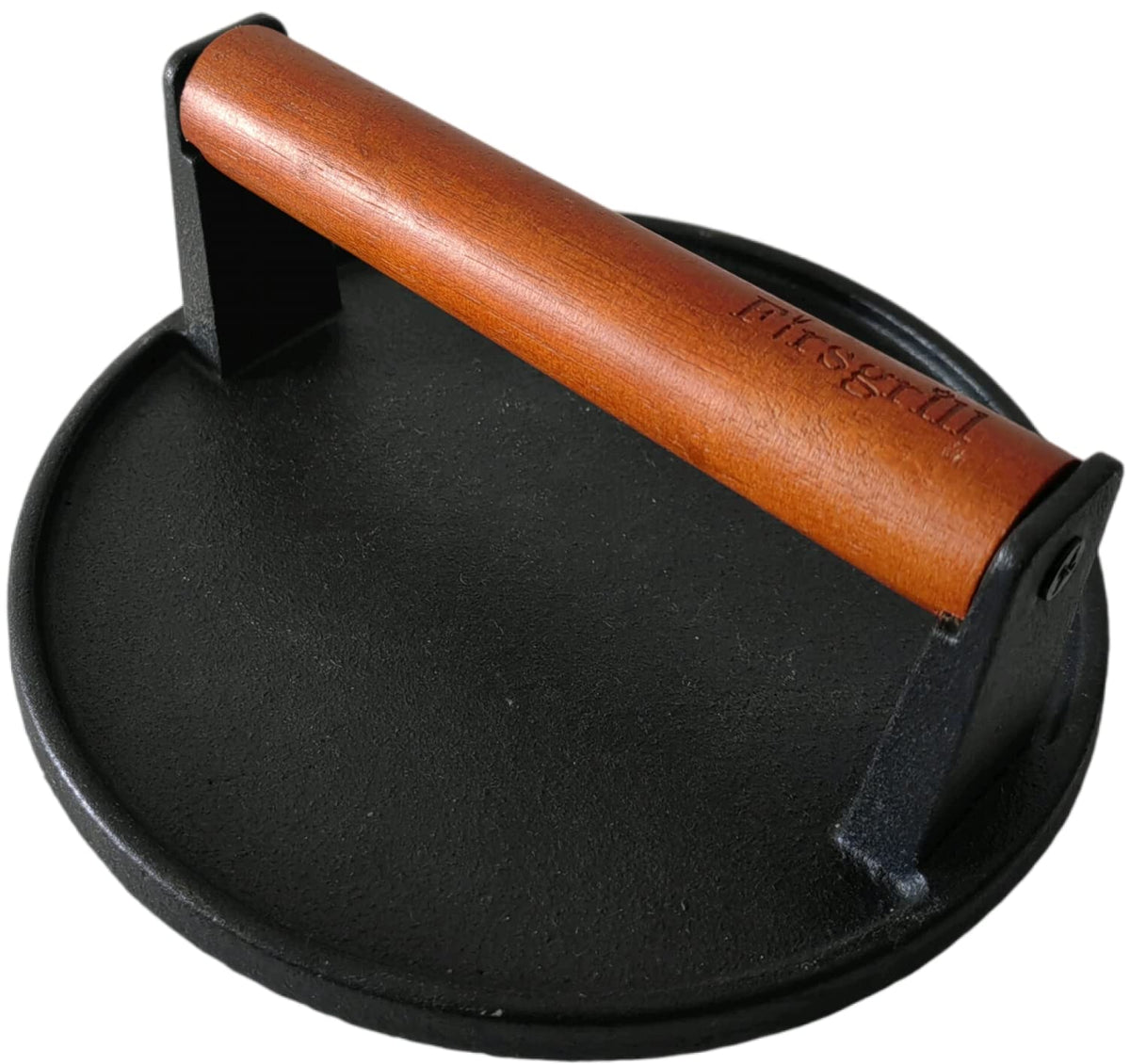 Firsgrill Burger Press 7.08-inch with wood handle front view