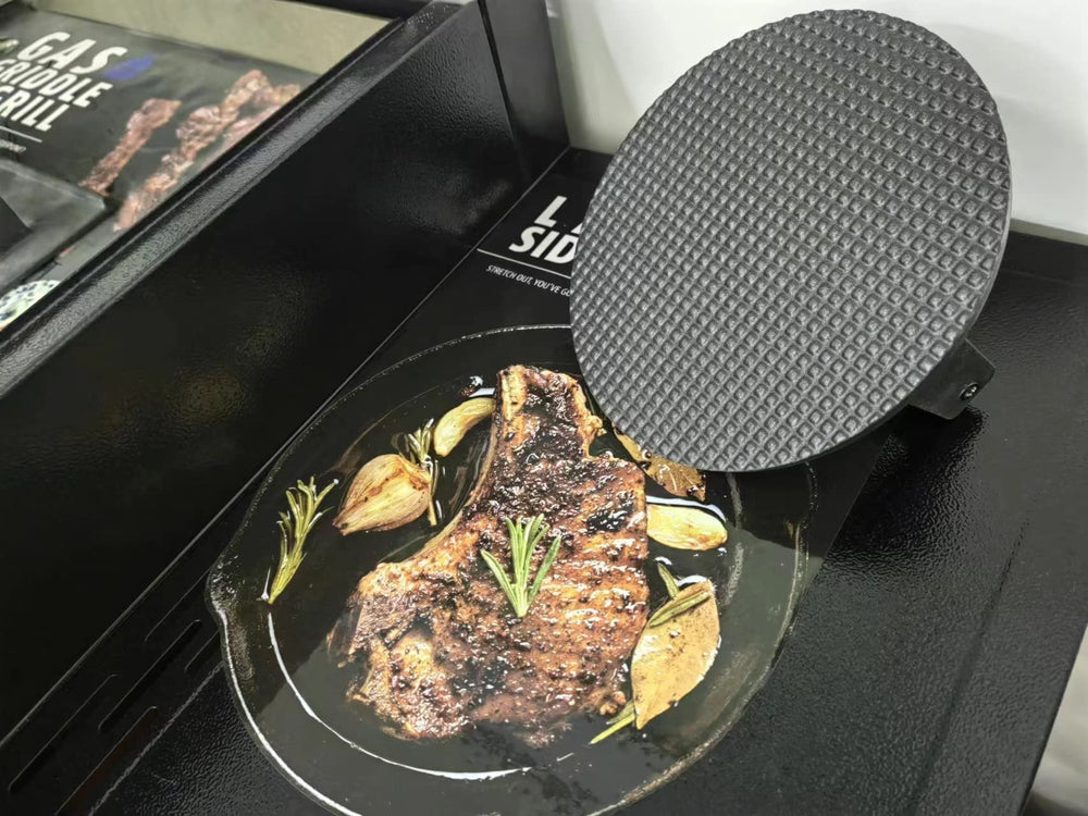 Firsgrill Burger Press on a barbecue grill
