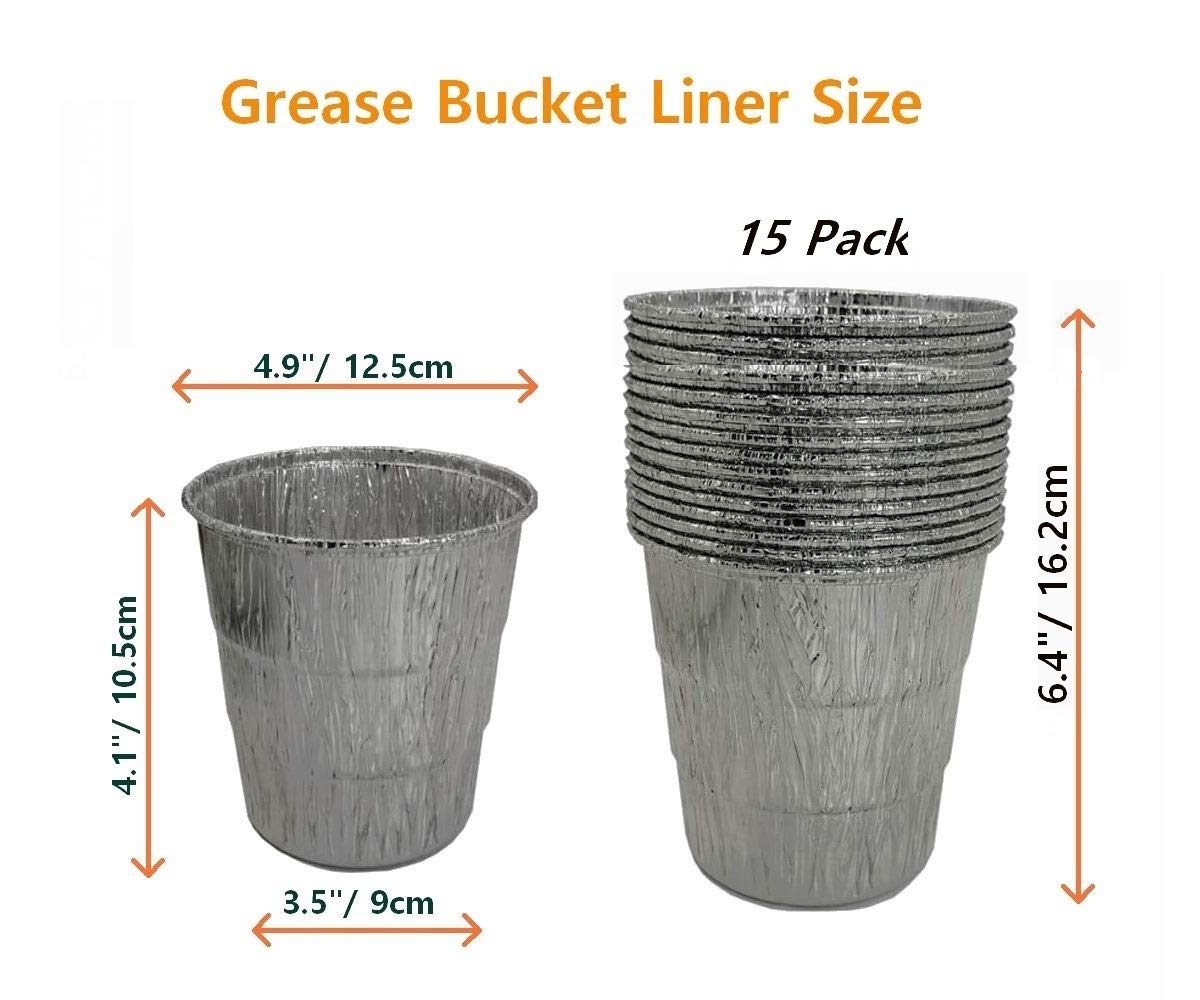 Firsgrill grease bucket and liners set on a BBQ grill