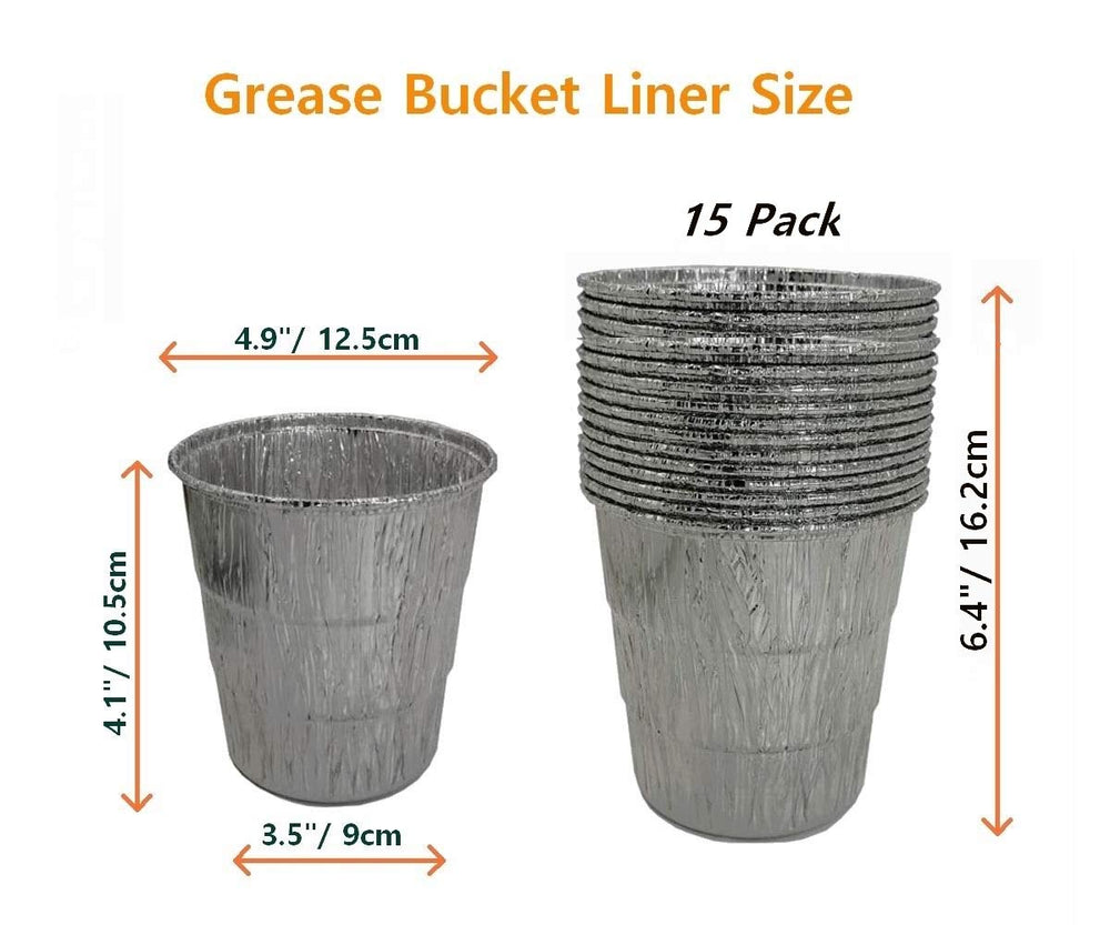 Firsgrill grease bucket and liners set on a BBQ grill