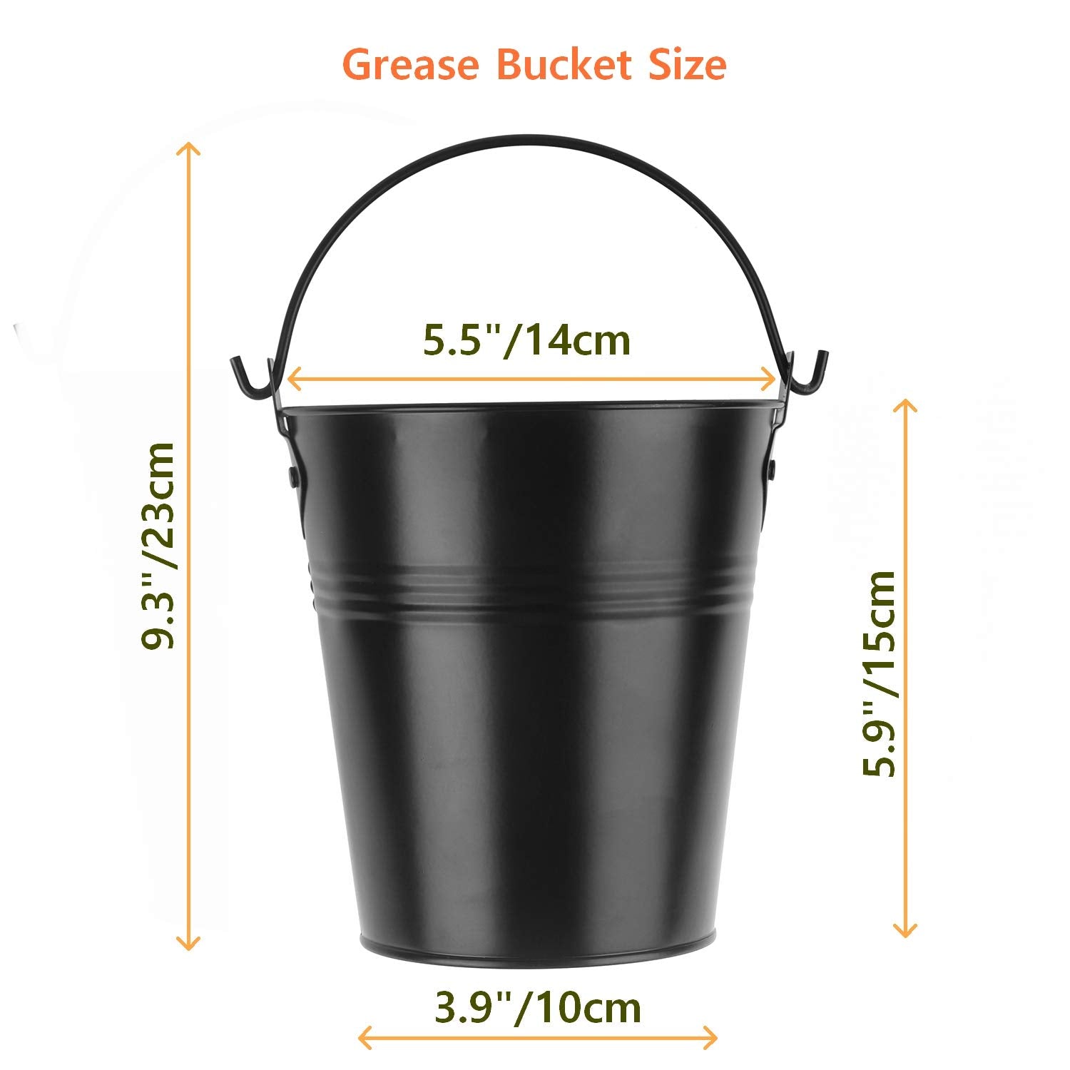 Firsgrill Grease Bucket size comparison with a can