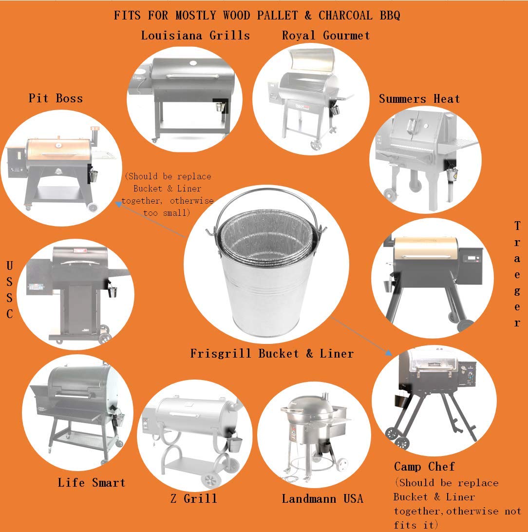 Firsgrill grease bucket with BBQ tools and accessories