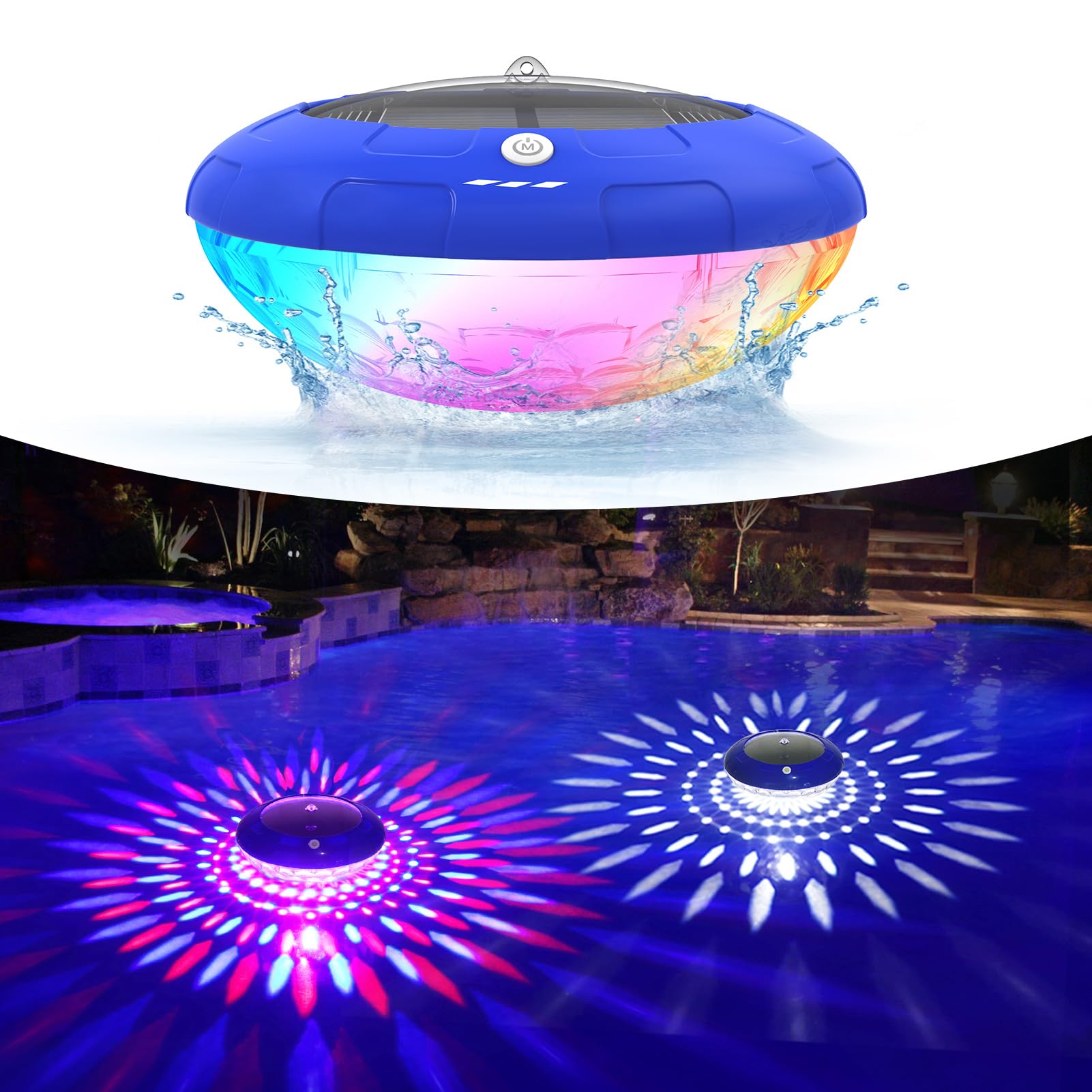 FirstE Solar Floating Pool Light blue model front view