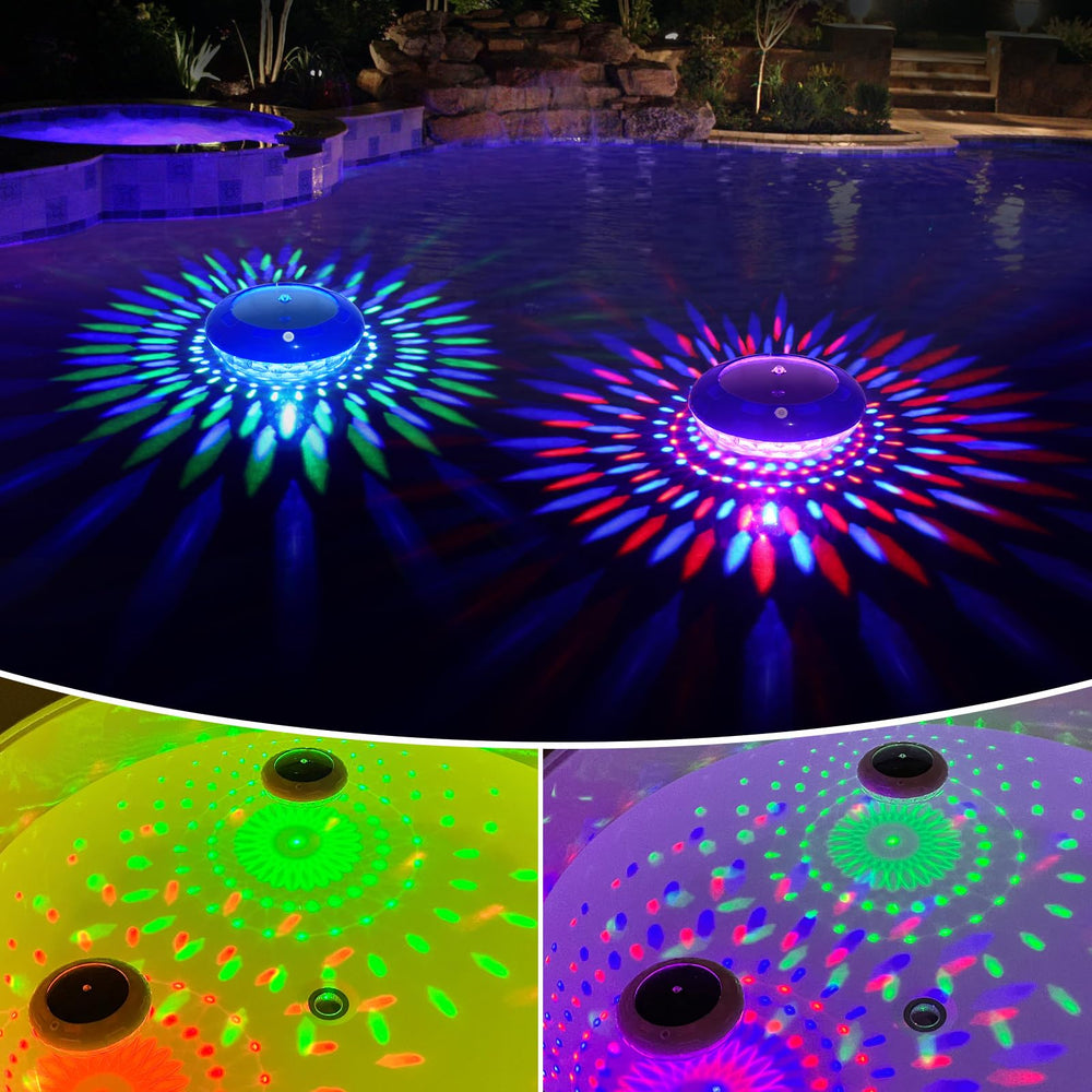 FirstE Solar Floating Pool Light front view, blue colour