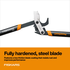 Fiskars 25-inch PowerGear2 Bypass Lopper in use cutting a branch